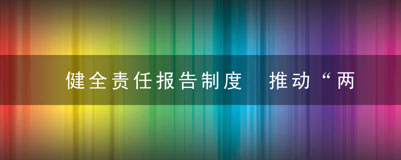 健全责任报告制度 推动“两个责任”落实